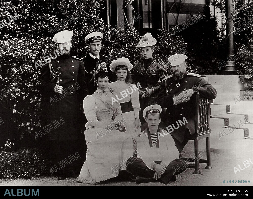 RUSSIAN PHOTOGRAPHER. The Family of the Emperor Alexander III. Left Grand Duke Nikolay, the future Tsar Nicholas II.