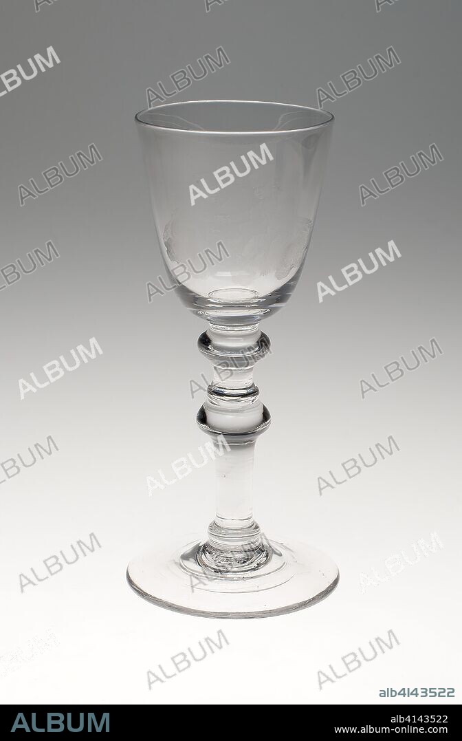 Wine Glass. England or Netherlands. Date: 1790-1800. Dimensions: 19.1 × 7.6 cm (7 1/2 × 3 in.). Glass; blown and stipple engraved. Origin: England.