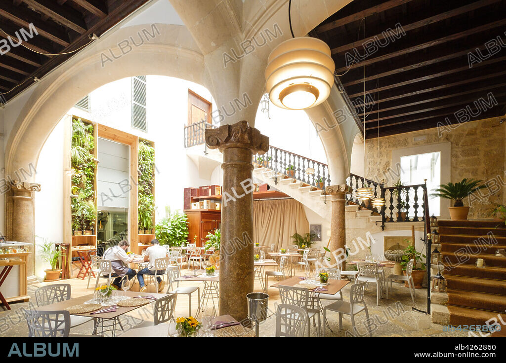 Cafe Aromata restaurant, "SA NOSTRA" Cultural Center, Palma, Mallorca, Balearic Islands, Spain, Europe.