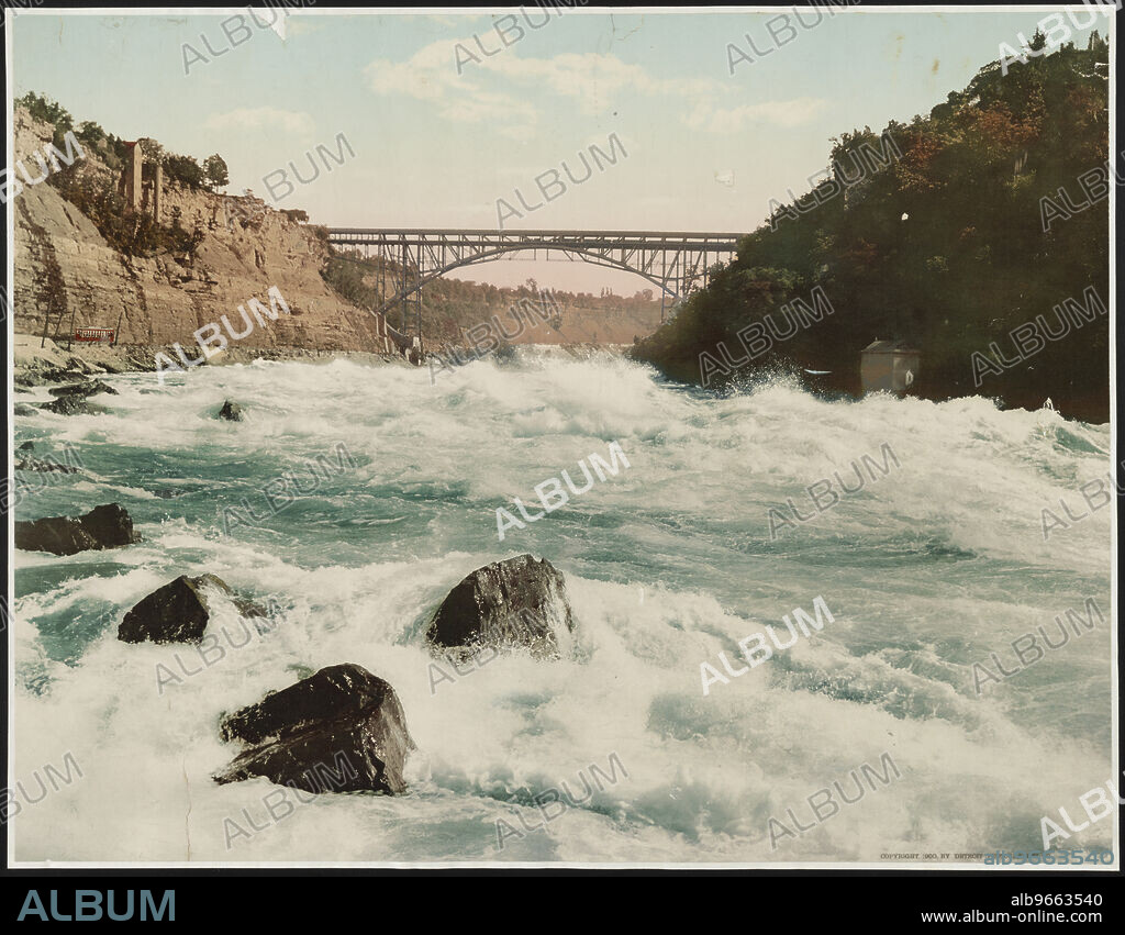 WILLIAM H. JACKSON. Niagara Rapids and Michigan Central Cantilever bridge, c1900.