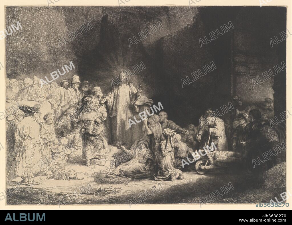 The Hundred Guilder Print. Artist: Rembrandt (Rembrandt van Rijn) (Dutch, Leiden 1606-1669 Amsterdam). Dimensions: plate: 11 x 15 1/2 in. (28 x 39.3 cm). Date: ca. 1649.