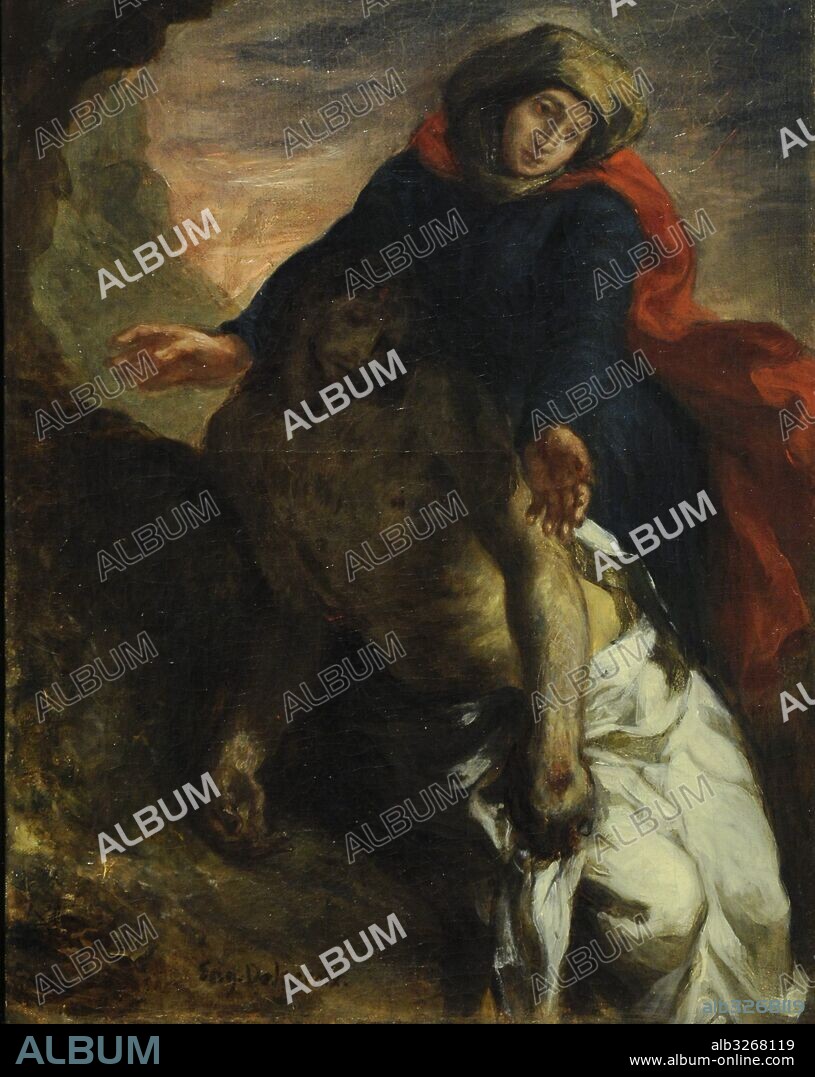 Eugène Delacroix (1798-1863). Pintor romántico francés. Piedad, 1850. Museo Nacional (National Museum). Estocolmo. Suecia.