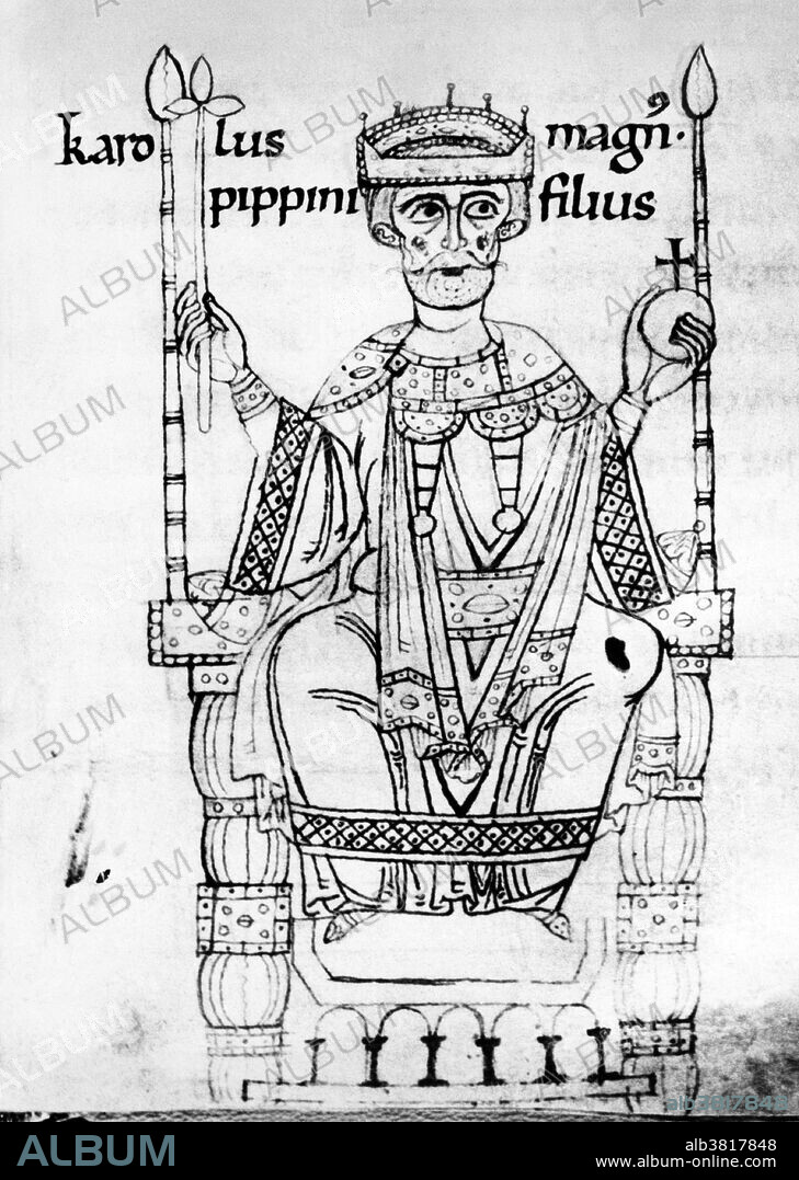 Charlemagne (742-814 AD) was King of the Franks from 768 and Emperor of the Romans (Imperator Romanorum) from 800 to his death in 814. He expanded the Frankish kingdom into an empire. He conquered Italy and was crowned Imperator Augustus by Pope Leo III in Rome. His rule is also associated with the Carolingian Renaissance, a revival of art, religion, and culture through the medium of the Catholic Church. Through his foreign conquests and internal reforms, Charlemagne helped define both Western Europe and the European Middle Ages. He is numbered as Charles I in the regnal lists of Germany, the Holy Roman Empire, and France. Charlemagne had eighteen children over the course of his life with eight of his ten known wives or concubines. In 1814 he fell ill with pleurisy. He died the seventh day (January 28th) from the time that he took to his bed, at nine o'clock in the morning, after partaking of the Holy Communion, in the 72nd year and the 47th of his reign.