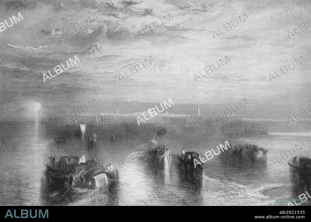 'The approach to Venice', 1844, (1917). Painting held at the National Gallery of Art, Washington. From Bibby's Annual 1917, [J. Bibby & Sons, Liverpool, 1917].