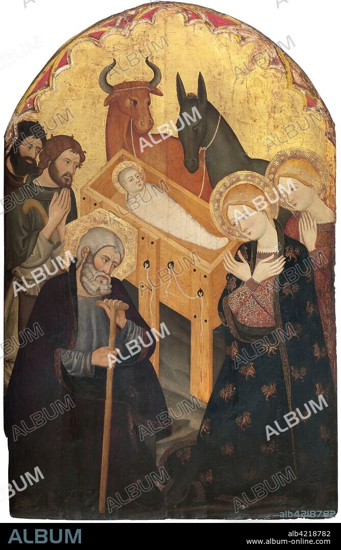 Adoración de los pastores. Panel. Hacia1365-1375. Taller de los hermanos Serra. 184 x 118 x 8 cm.