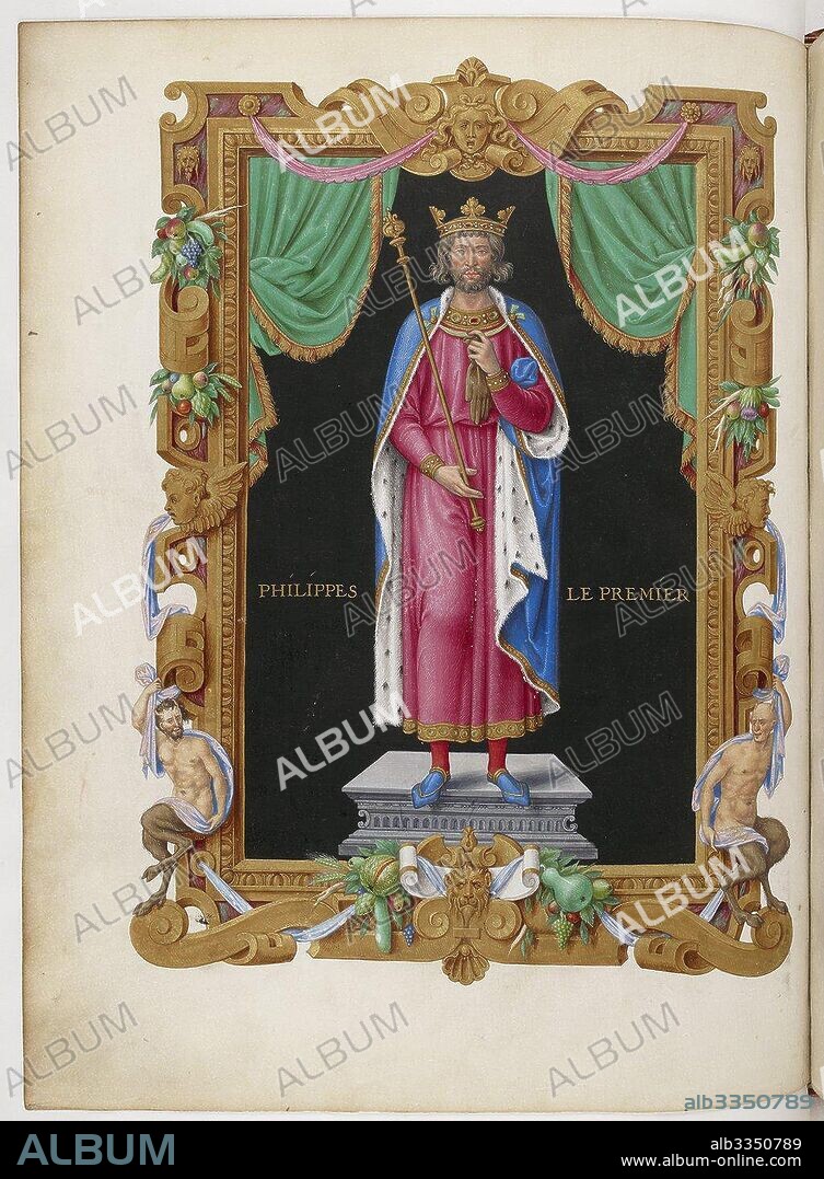 FRENCH MASTER. Philip I of France, called the Amorous (from "Recueil des rois de France" by Jean du Tillet).