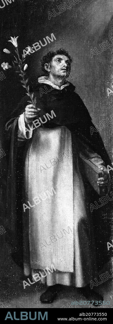 ALONSO CANO. SANTO TOMAS DE AQUINO - RETABLO DEL NOMBRE DE JESUS - SIGLO XVII - FOTOGRAFIA EN BLANCO Y NEGRO - AÑOS 60.