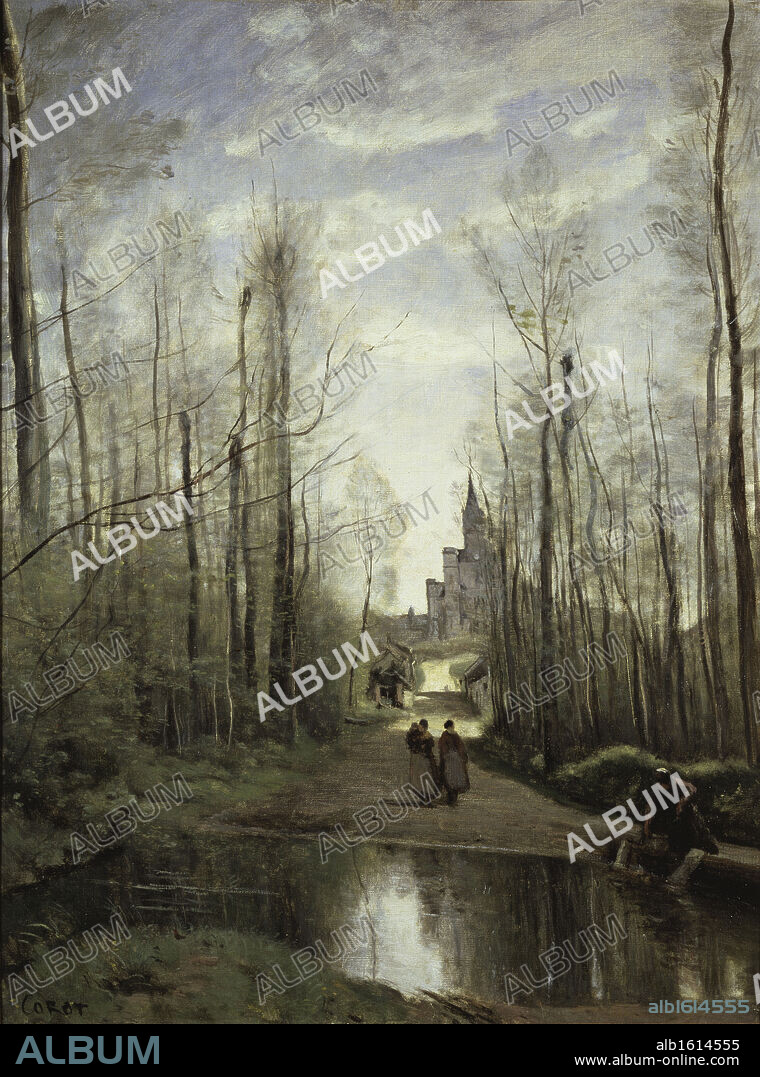 The Church of Marissel near Beauvais  1866  Jean Baptiste Camille Corot (1796-1875/French)  Oil on canvas  Musee du Louvre, Paris.