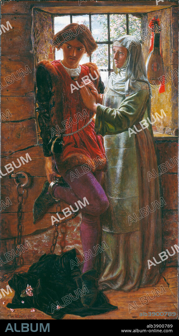 WILLIAM HOLMAN HUNT. Claudio and Isabella
 Claudio et Isabelle. Date/Period: 1850. Painting. Oil on mahogany wood. Height: 758 cm (24.8 ft); Width: 426 cm (13.9 ft).