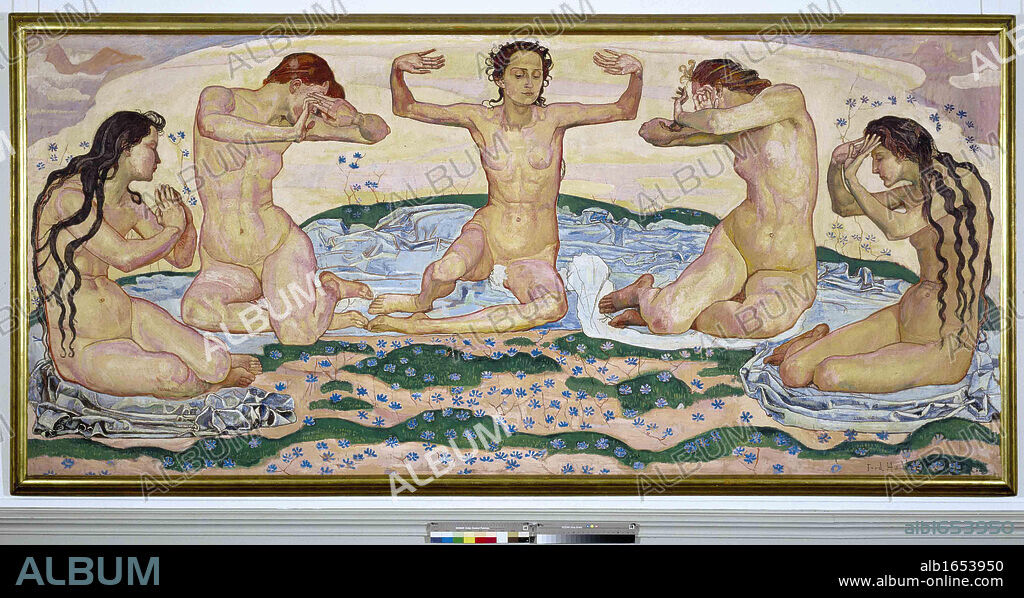 Ferdinand Hodler (1853 - 1918) Swiss painter. 'The Day' 1900.