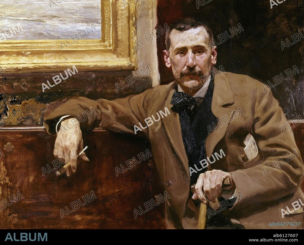JOAQUIN SOROLLA. 'Benito Pérez Galdós', 1894, Oil on canvas, 72 x 99 cm.