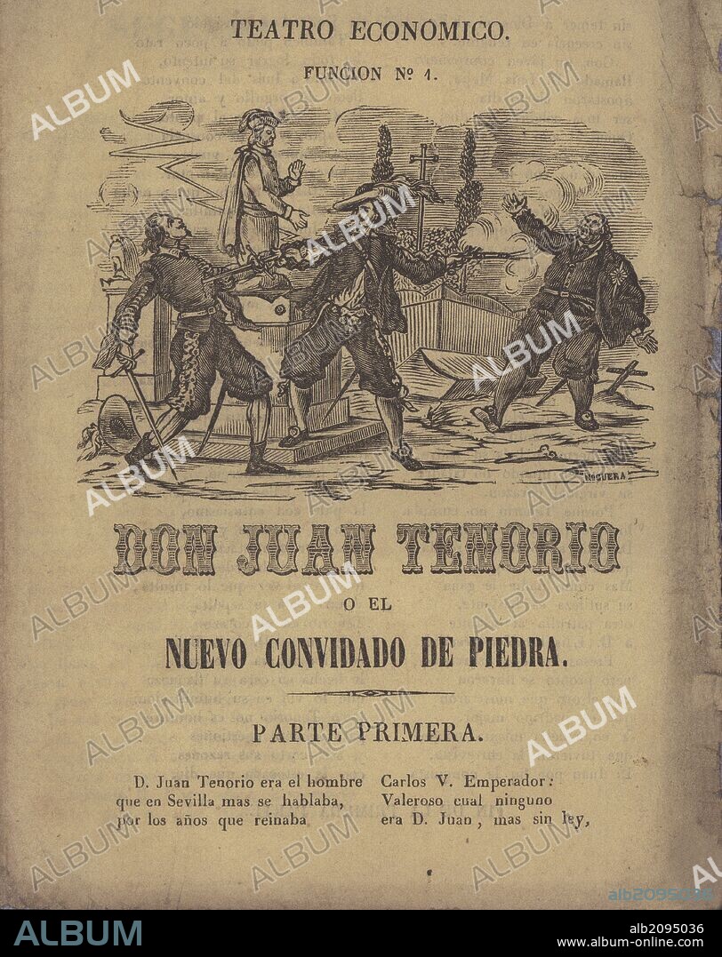 Don Juan Tenorio, drama de José Zorrilla. Literatura de cordel. Argumento publicado en Barcelona, 1890.