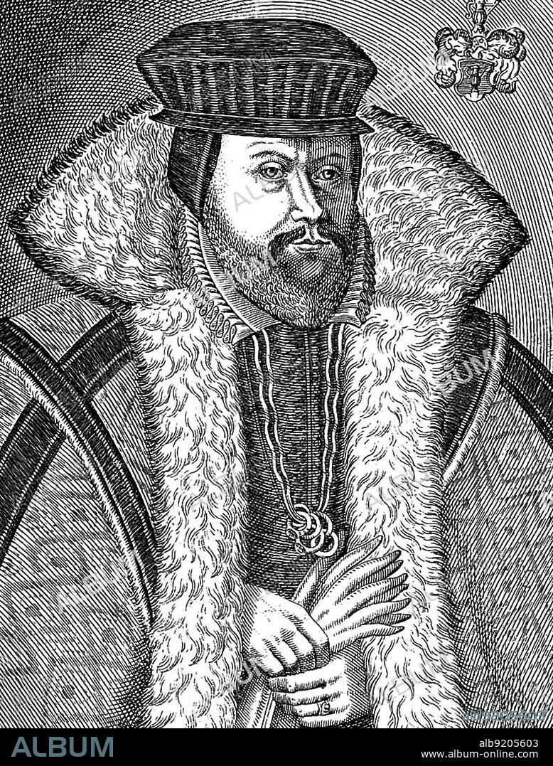 Johannes Schenck von Grafenberg (1530-1598), German physician who was the first to describe bladder exstrophy. He was an authority on language disturbances caused by brain injuries and is considered a pioneer of neurolinguistics. Line engraving by Charles Spon, 1644. Von Grafenberg is shown at age 45.