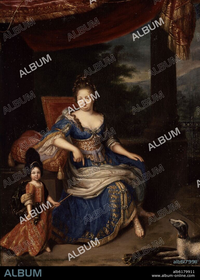 CONSTANTIN NETSCHER. PRINCESA PALATINA MADRE DEL REGENTE FELIPE II DUQUE DE ORLEANS - SIGLO XVII - BARROCO HOLANDES.