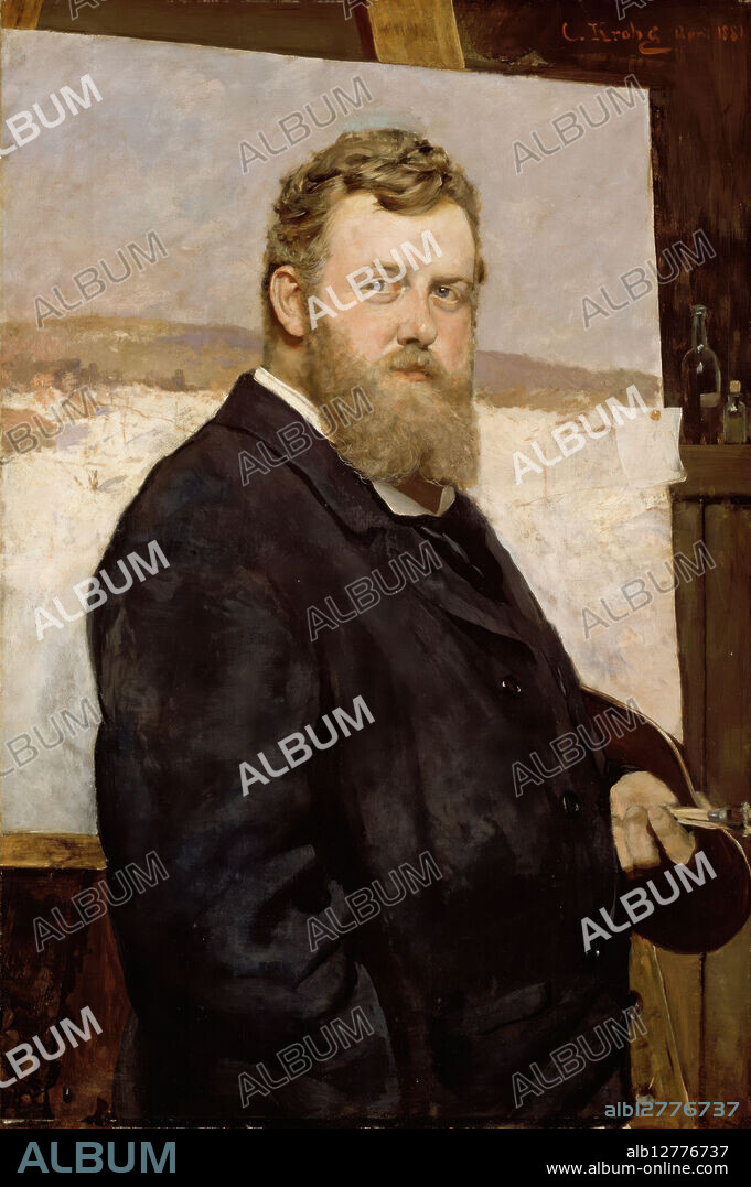 CHRISTIAN KROHG. Portrait of the Painter Frits Thaulow, 1881.