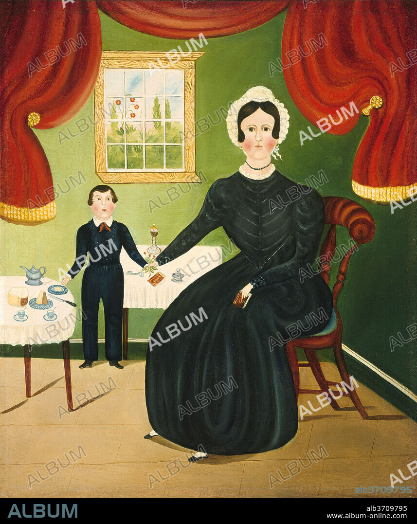 AMERICAN 19TH CENTURY. Interior Scene. Dated: c. 1840. Dimensions: overall: 71.1 x 60 cm (28 x 23 5/8 in.)  framed: 91.4 x 81.6 x 5.7 cm (36 x 32 1/8 x 2 1/4 in.). Medium: oil on canvas.