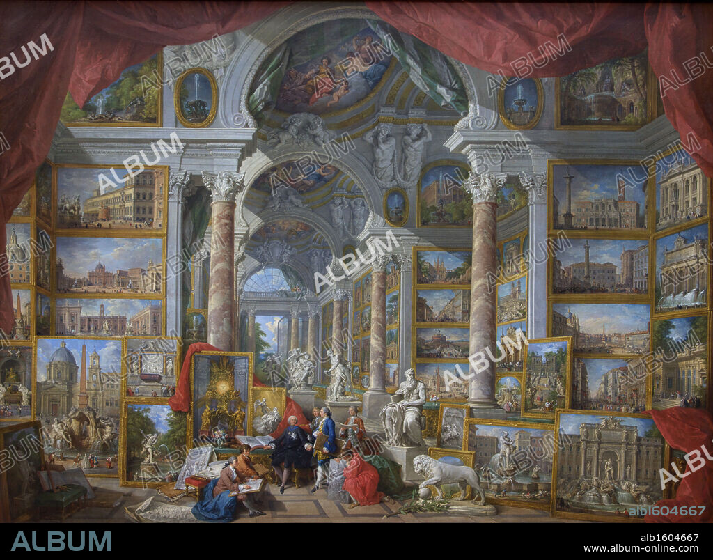 Gallery of Views of Ancient Rome, Giovanni Paolo Panini, 1758, Musee du Louvre, Paris, France.