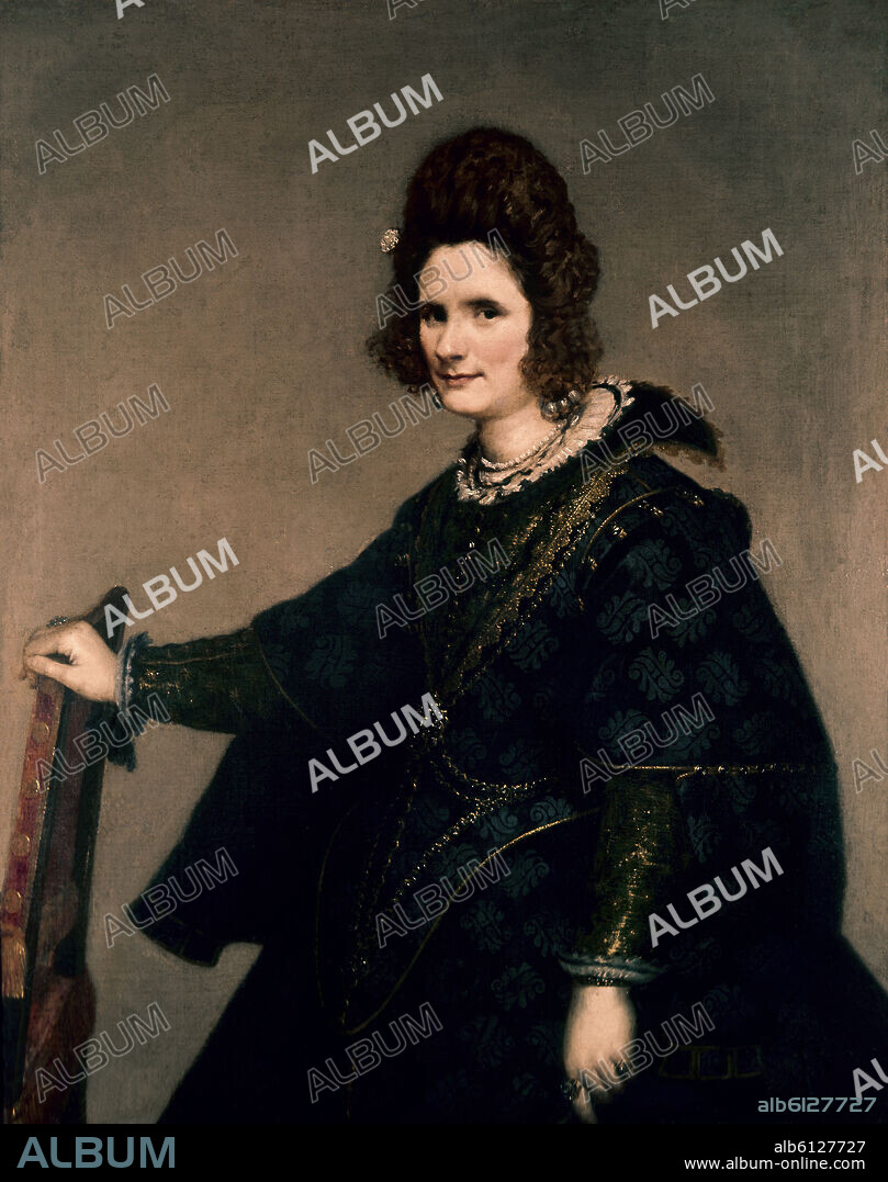 DIEGO VELAZQUEZ (1599-1660). 'Retrato de una dama', ca. 1630-1633, Óleo sobre lienzo, 123 x 99 cm, Barroco español.