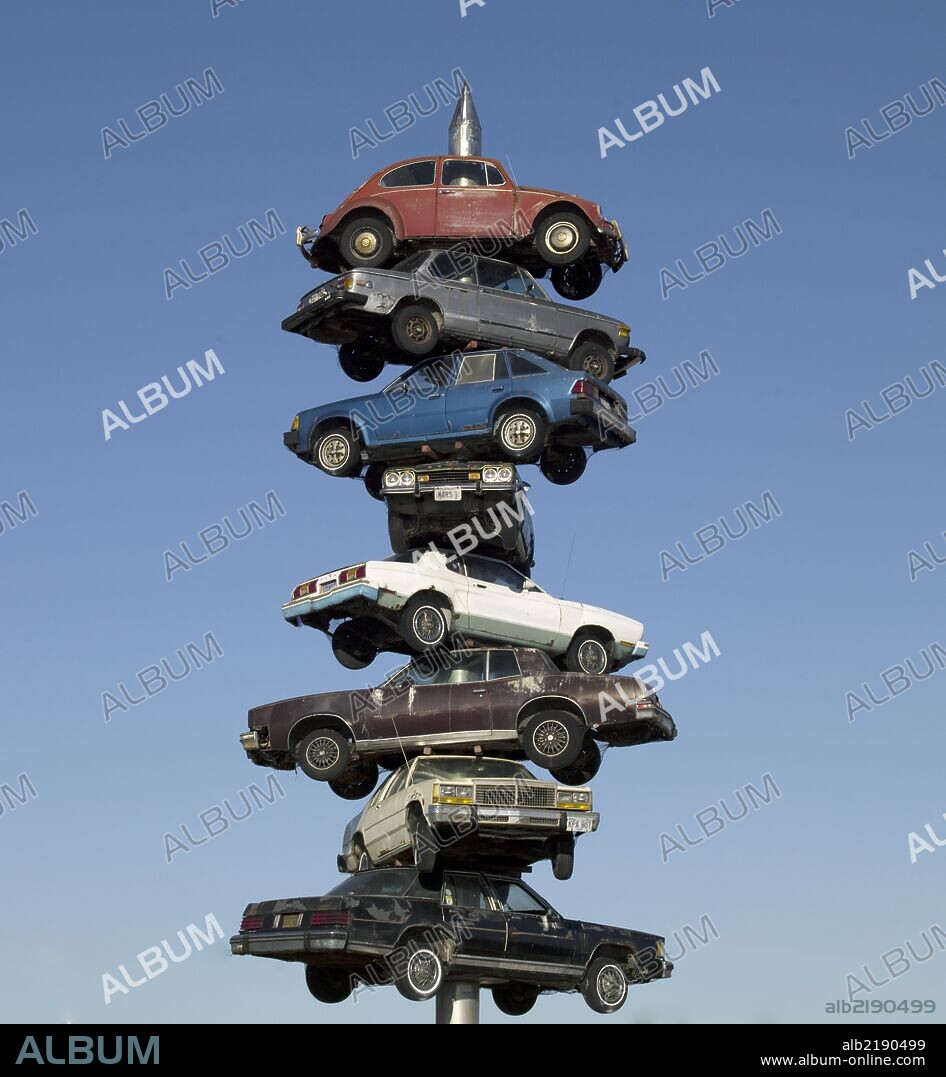 Spindle was a sculpture created in 1989 by artist Dustin Shuler. It consisted of a 50 foot spike with eight cars impaled on it. From 1989 until its demolition on May 2, 2008, it was located in the parking lot of Cermak Plaza shopping center, at the corner of Cermak Road and Harlem Avenue (Illinois Route 43) in Berwyn, Illinois.