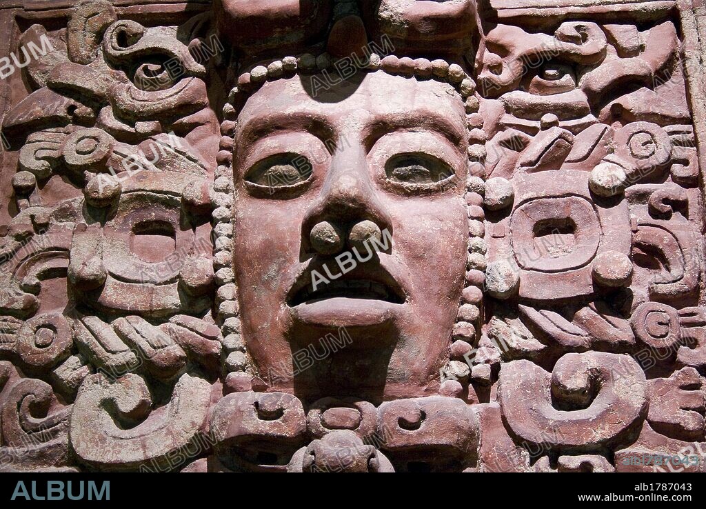 Mexico city.National Museum of Anthropology.Maya culture.Stucco frieze from Placeres in Campeche.250-600 AD.