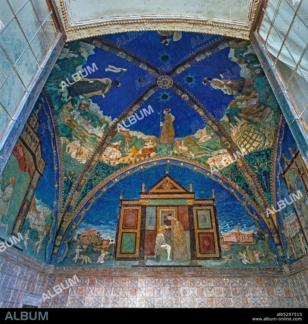 Italian Renaissance Torrechiara Castle. Benedetto Bembo 1423 - 1489. Gold Room - Camera Peregrina Aurea; 1462. cycle of frescoes.