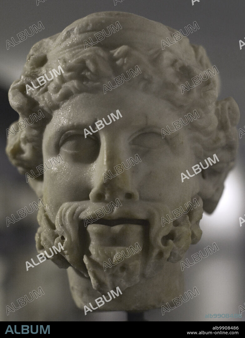 Two-faced Herma of Dionysian nature. Two-faced Hermes. 1st century AD. View of one side. Quinta do Muro. Cacela, Faro, Portugal. National Archaeology Museum. Lisbon, Portugal.