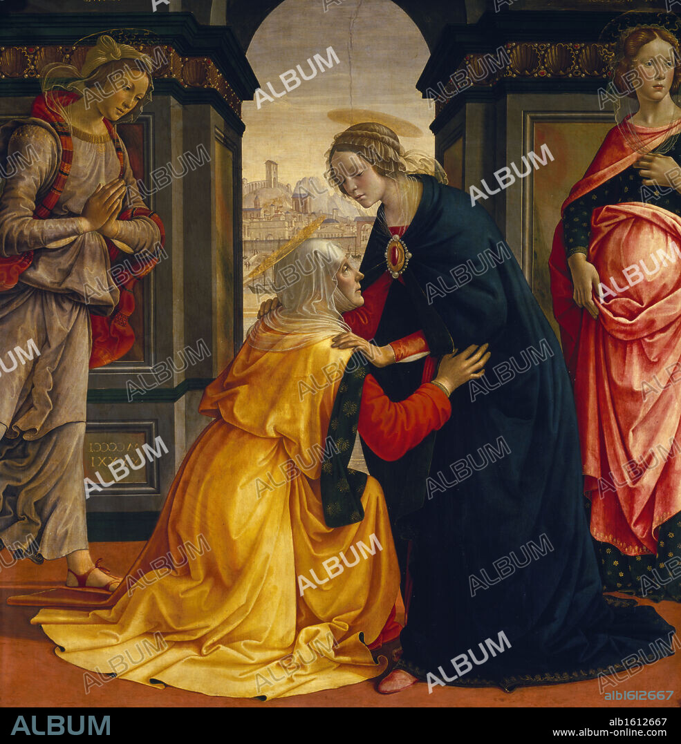 The Visitation by Domenico Ghirlandaio,  1491,  (1449-1494),  France,  Paris,  Musee du Louvre.
