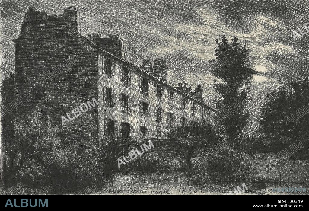 EUGÈNE DELÂTRE. Château des Brouillards, Montmartre. Dimensions: 22 cm x 30.4 cm, 8.2 cm x 12 cm, 7.1 cm x 11.3 cm.