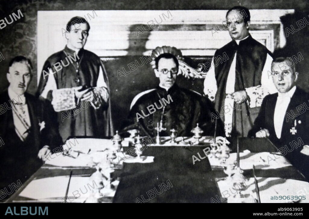 The Reichskonkordat "Concordat between the Holy See and the German Reich", a treaty negotiated between the Vatican and the emergent Nazi Germany. It was signed on 20 July 1933 by Cardinal Secretary of State Eugenio Pacelli, who later became Pope Pius XII, on behalf of Pope Pius XI and Vice Chancellor Franz von Papen on behalf of President Paul von Hindenburg and the German government. It was ratified September 10, 1933 and it has been in force from that date onward. The treaty guarantees the rights of the Roman Catholic Church in Germany.