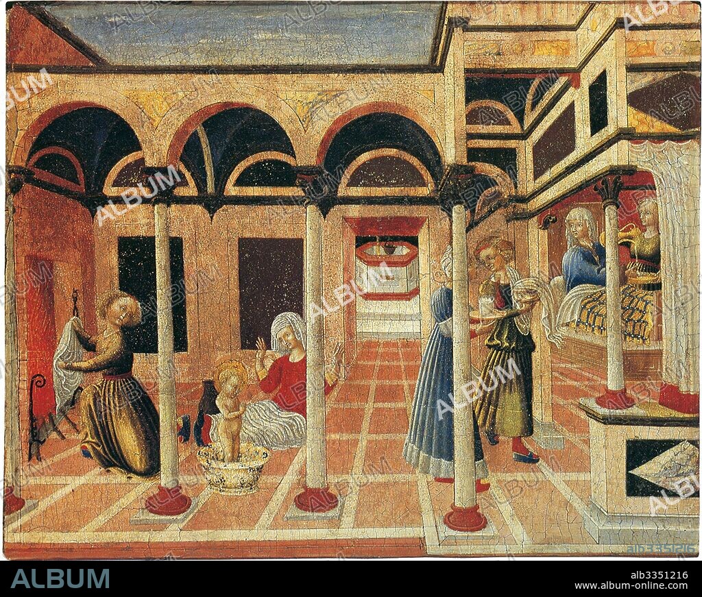 PIETRO DI GIOVANNI D'AMBROGIO. Birth of Saint Nicolas of Bari.