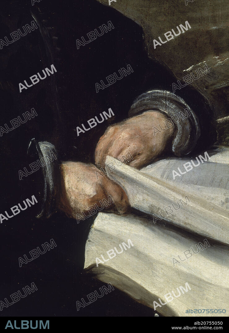 DIEGO VELAZQUEZ (1599-1660). EL BUFON DON DIEGO DE ACEDO "EL PRIMO" - DETALLE DE LAS MANOS - 1642-1644 - OLEO/LIENZO - NP 1201 - BARROCO ESPAÑOL - CONJUNTO 12954.