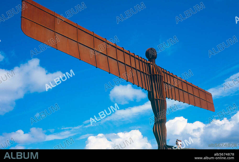 Gormley, Anthony born 1950. "Angel of the North", 1998. Steel sculpture, Height 20m, wingspan 54m. Located at Gateshead, North East England.