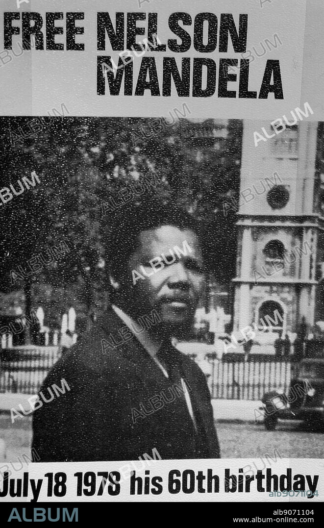 Propaganda poster for Nelson Mandela during the Apartheid administration. circa 1980. Apartheid was a system of institutionalised racial segregation that existed in South Africa from 1948 until the early 1990s. Apartheid was characterised by an authoritarian political culture based on baasskap (or white supremacy), which encouraged state repression of Black African, Coloured, and Asian South Africans for the benefit of the nation's minority white population.