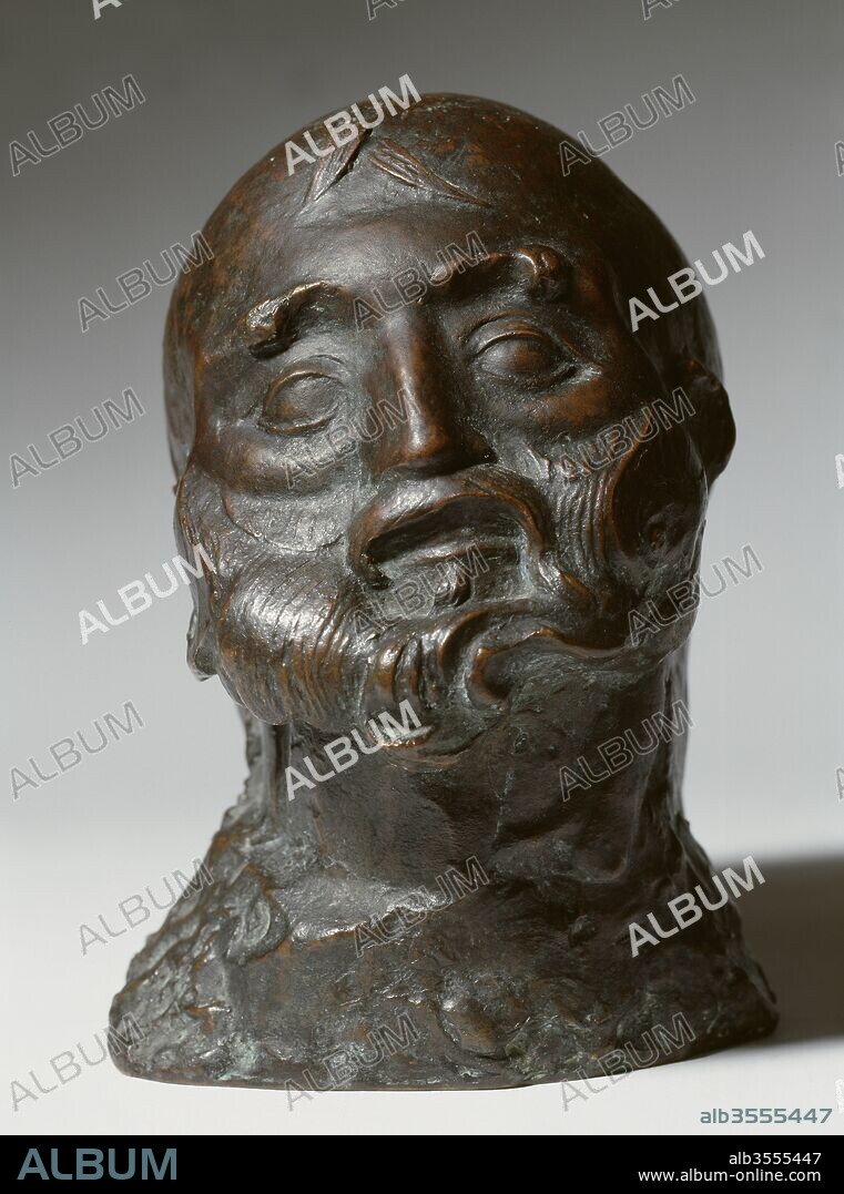 MANUEL HUGUÉ. Manolo Hugué / "Cabeza de hombre", 1908, Escultura (bronce), 17,5 x 12 x 13 cm.