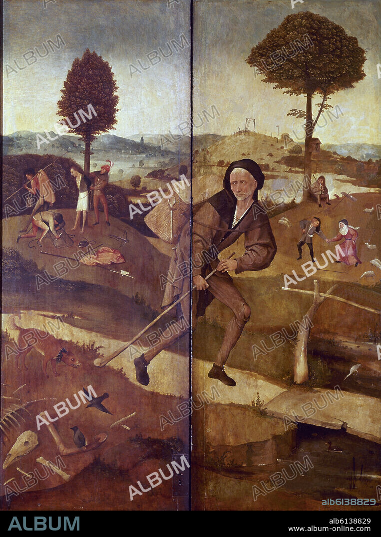 JHERONIMUS VAN AKEN-EL BOSCO-J. BOSCH. EL CARRO DE HENO - TRIPTICO CERRADO - EL CAMINO DE LA VIDA - HACIA 1516 - OLEO/TABLA - GOTICO FLAMENCO - NP 2052.