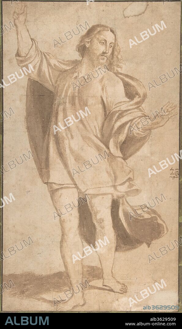 Standing Figure of Christ with Arms Upraised. Artist: Giovanni Antonio da Pordenone (Giovanni Antonio de Sacchis) (Italian, Pordenone 1483?-1539 Ferrara). Dimensions: 15-13/16 x 9-1/8 in.  (40.2 x 23.1 cm). Date: 1484-1539.