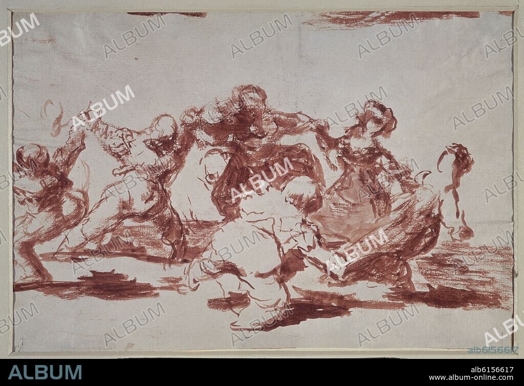 FRANCISCO DE GOYA. LOS DISPARATES O LOS PROVERBIOS (1815-1823) - DIBUJO PREPARATORIO PARA EL DISPARATE 12 - DISPARATE ALEGRE.