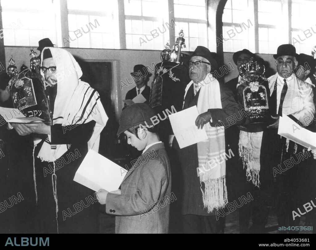 Sephardic Jews, 1965. Persian Hebrew congregation of Sephardim (originally, Jews of Mediterranean origin). The term Sephardim today includes Jewish communities in North Africa, Iraq, Syria, Greece, and Turkey.