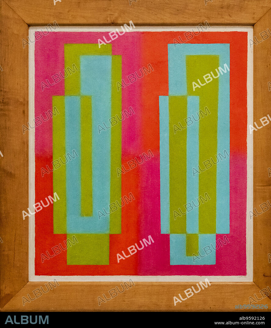 Josef Albers,Oscillating C, 1940 - 1945, oil on masonite, Valencia, Spain.
