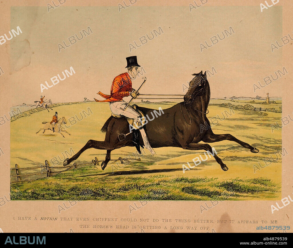 Unknown, I have a notion that even Chiffney could not do the thing better, but it appears tome the horse's head is getting a long way off., c. 1820, Lithograph with three or four stones, touched by hand, on paper, image: 4 5/8 x 6 9/16 in. (11.8 x 16.6 cm).