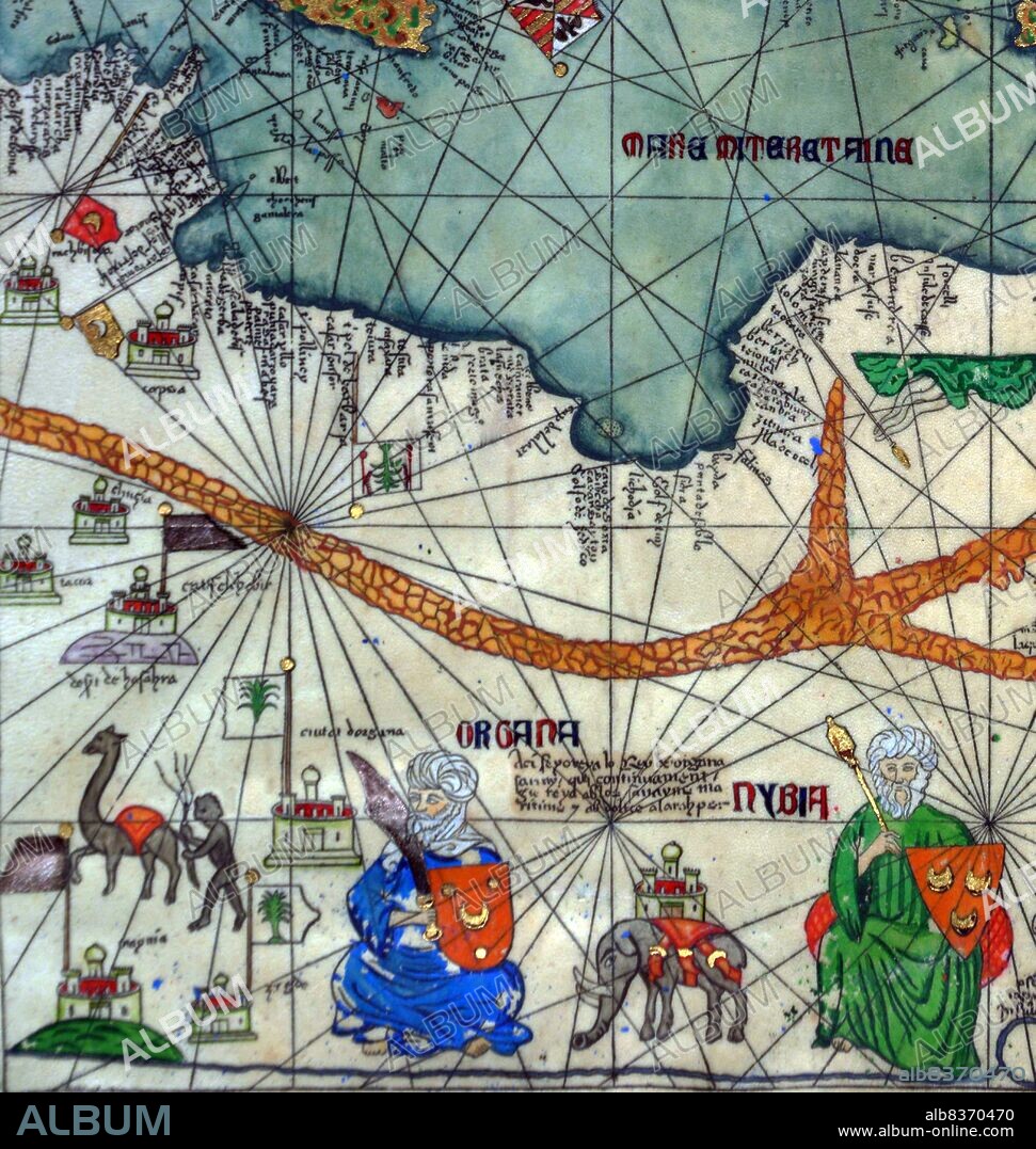 The Catalan Atlas (1375) is the most important Catalan map of the medieval period. It was produced by the Majorcan cartographic school and is attributed to Cresques Abraham, a Jewish book illuminator who was self-described as being a master of the maps of the world as well as compasses. It has been in the royal library of France (now the Bibliotheque nationale de France) since the late 14th century.
