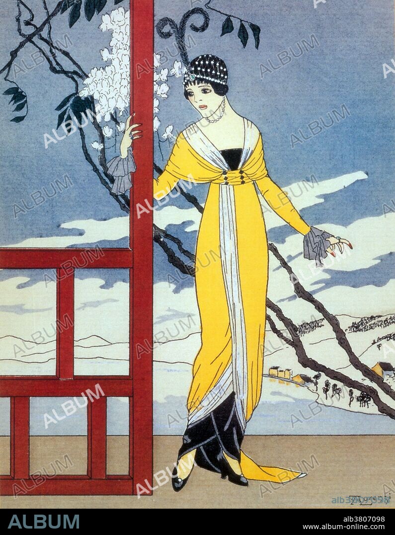Entitled: "AprÃ¨s l'ondÃ©e (After the rain) by Lorenzi, 1913." Fashion is a distinctive and often habitual trend in the style in which a person dresses. It is the prevailing styles in behavior and the newest creations of textile designers. Prior to the mid-19th century, most clothing was custom-made. It was handmade for individuals, either as home production or on order from dressmakers and tailors. By the beginning of the 20th century, with the rise of new technologies such as the sewing machine, the development of the factory system of production, and the emergence of department stores, clothing had increasingly come to be mass-produced in standard sizes and sold at fixed prices. Alberto Fabio (Fabius) Lorenzi (1880 -1969) Italian illustrator.