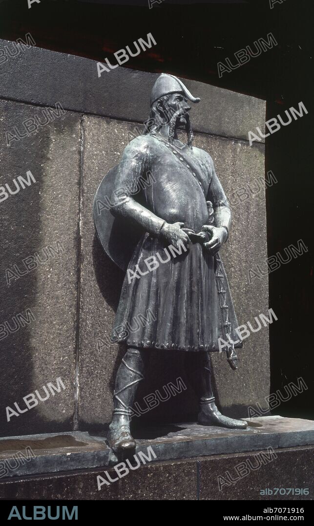 DYRE VAA. MONUMENTO A LOS VIKINGOS - 1950 DETALLE DE UNA DE LAS ESCULTURAS.