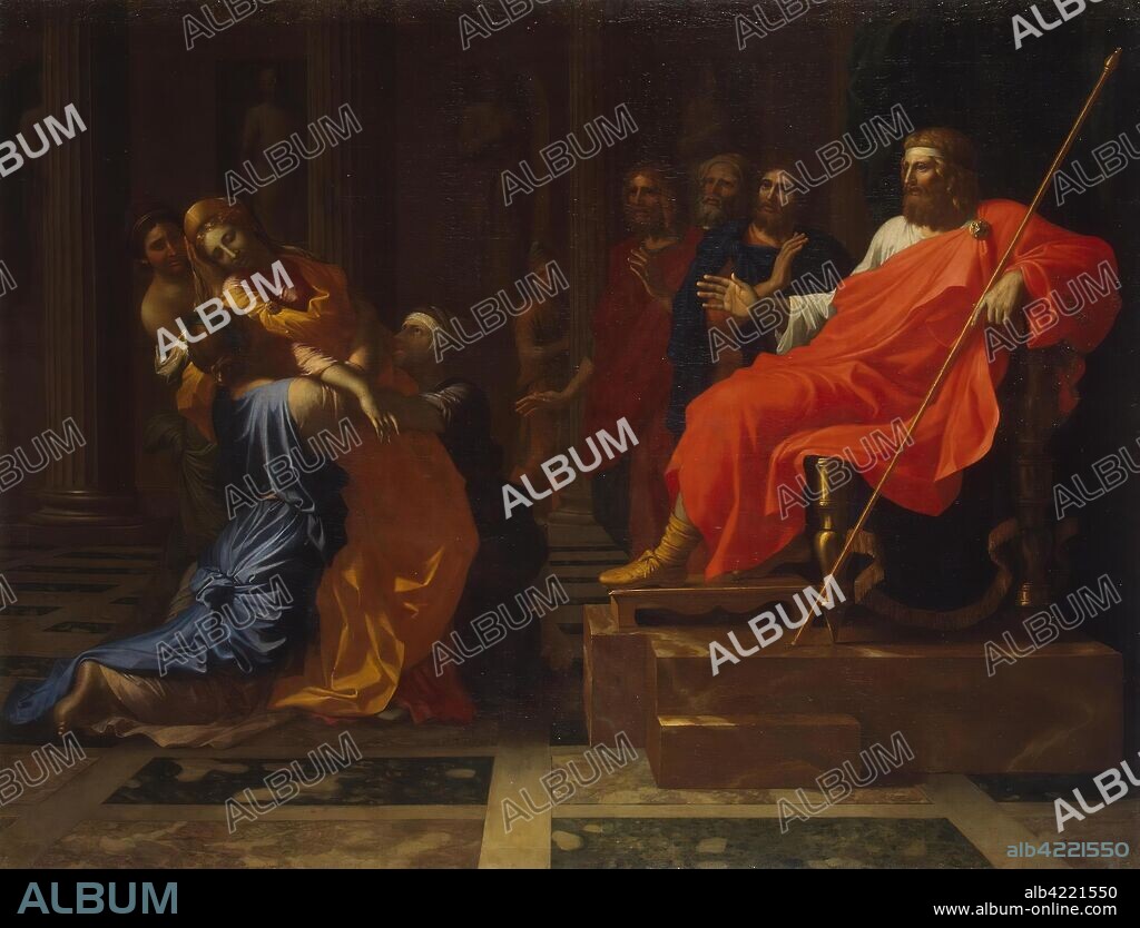 NICOLAS POUSSIN. 'Esther before Ahasuerus'. France, Late 1650s. Dimensions: 199x155 cm.