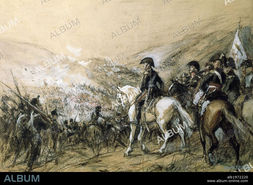General Jose de San Martin in the battle of Chacabuco, February 12, 1817. Chile, 19th century.