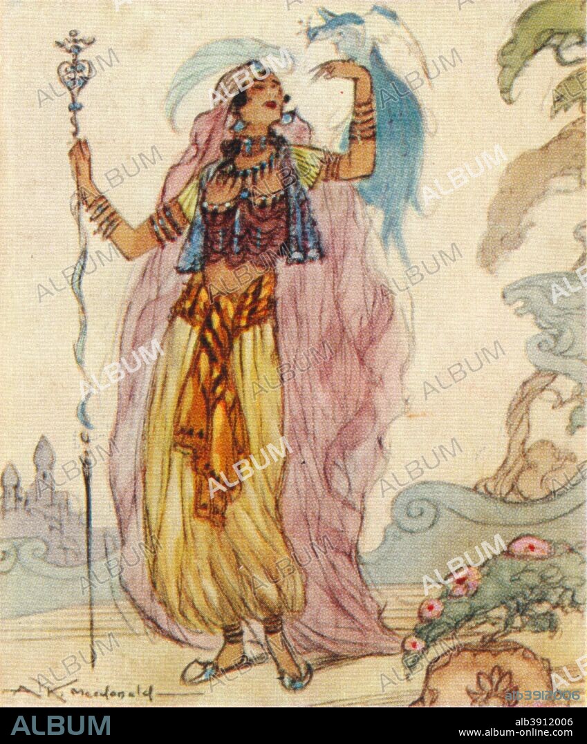 The Queen of Sheba. The Queen of Sheba was a monarch of the ancient kingdom of Sheba. From an original drawing by A. K. Macdonald. From the John Player & Sons cigarette card series 'Famous Beauties', 1937.