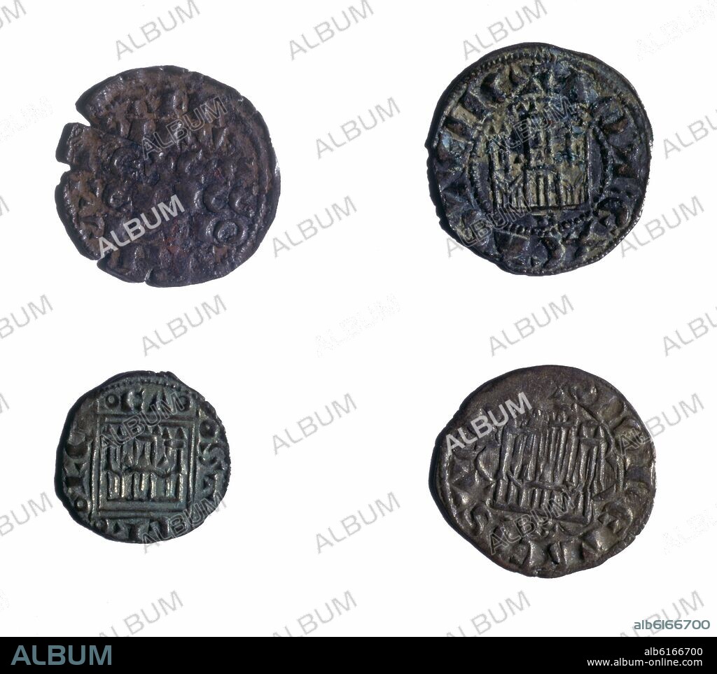 MONEDAS EPOCA ALFONSO X-1DINERO-OBOLO-1 DINERO NOVEN-PEPION-AÑO 1221-1284.