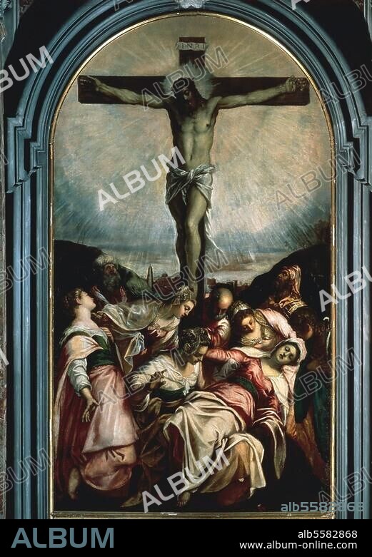 Tintoretto, orig. Jacopo Robusti. 1518-1594. "Crucifixion", 1562. Oil on canvas, 297 × 165cm. Venice, S. Maria del Rosario.