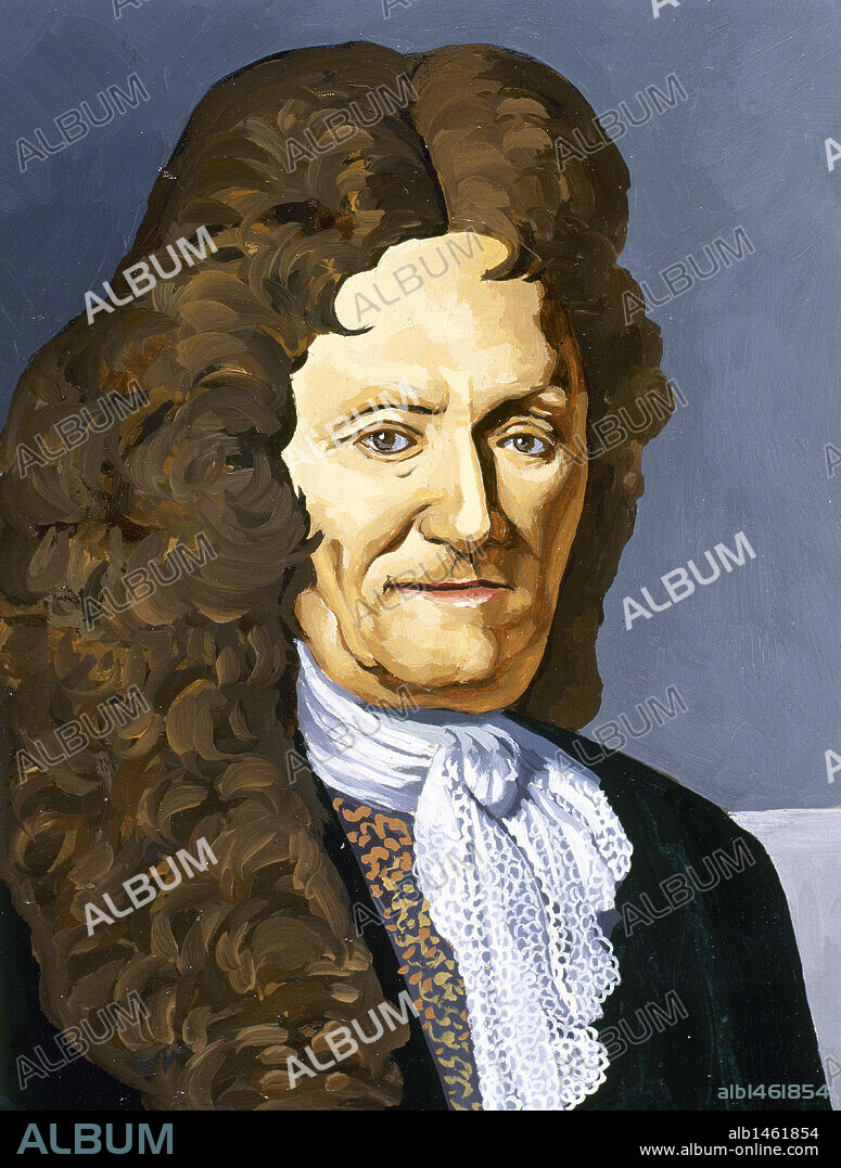 LA FONTAINE, Jean de (1621-1695). Escritor francés. Dibujo.