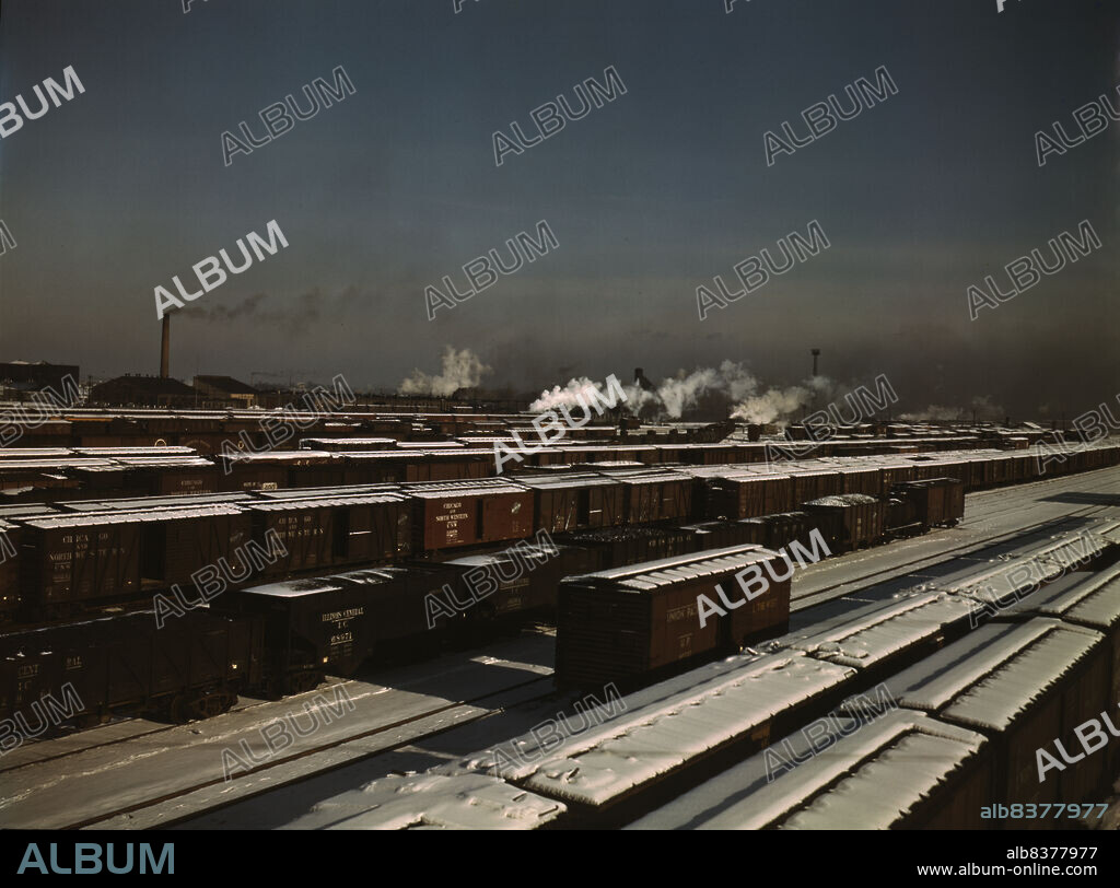 JACK DELANO. General view of a classification yard at C & NW RR's [i.e. Chicago and North Western railroad's] Proviso (?) yard, Chicago, Ill.